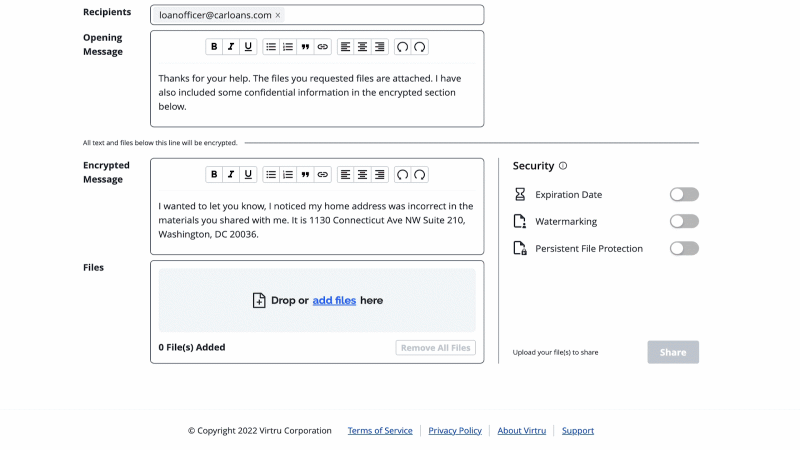 Secure Share Walk Through