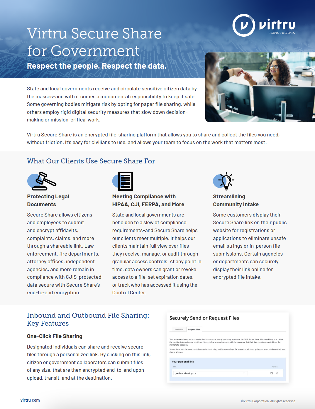 Virtru Secure Share for Government Datasheet Cover