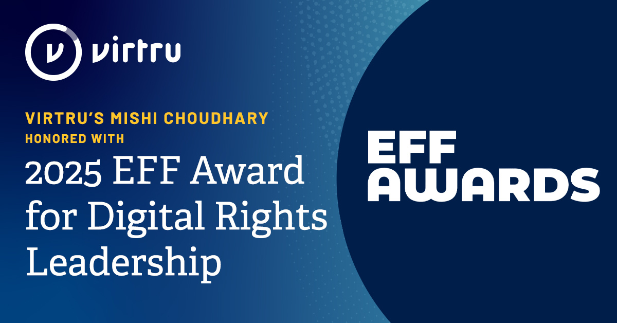 Virtru’s Mishi Choudhary Honored with 2025 EFF Award for Digital Rights Leadership