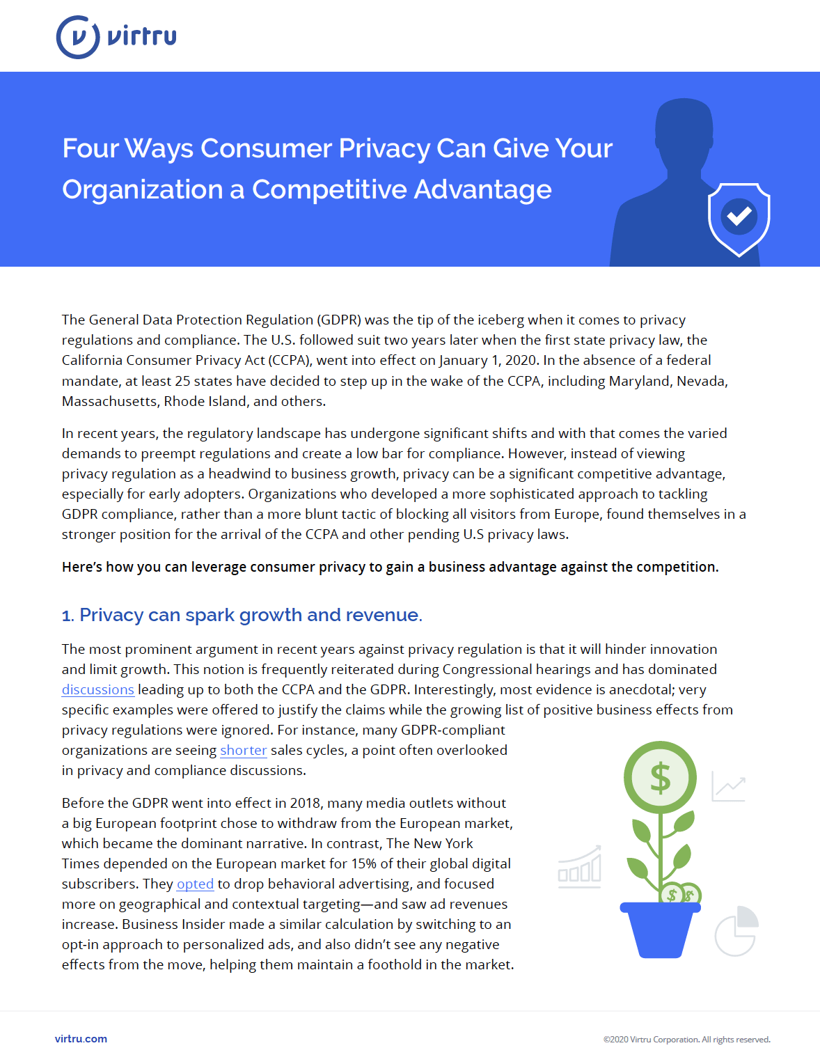 Cover Page for the Four Ways Consumer Privacy Can Give Your Organization a Competitive Advantage Guideprivacy-advantageprivacy-advantage