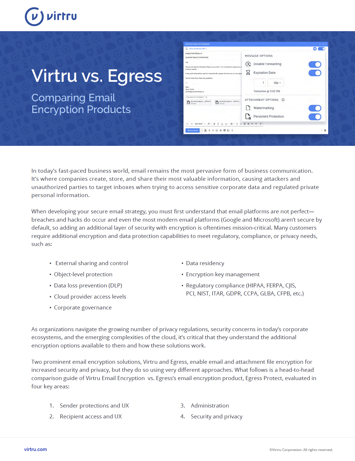 Egress vs Virtru comparison email encryption