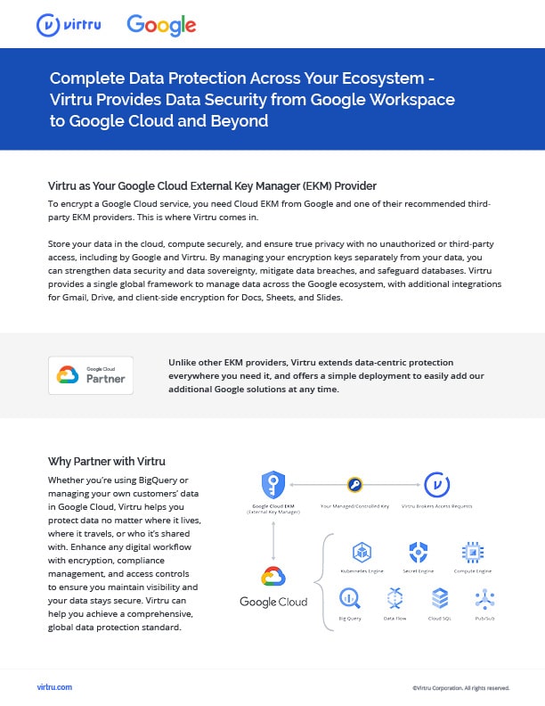 Google Cloud Encryption and External Key Manager Data Protection