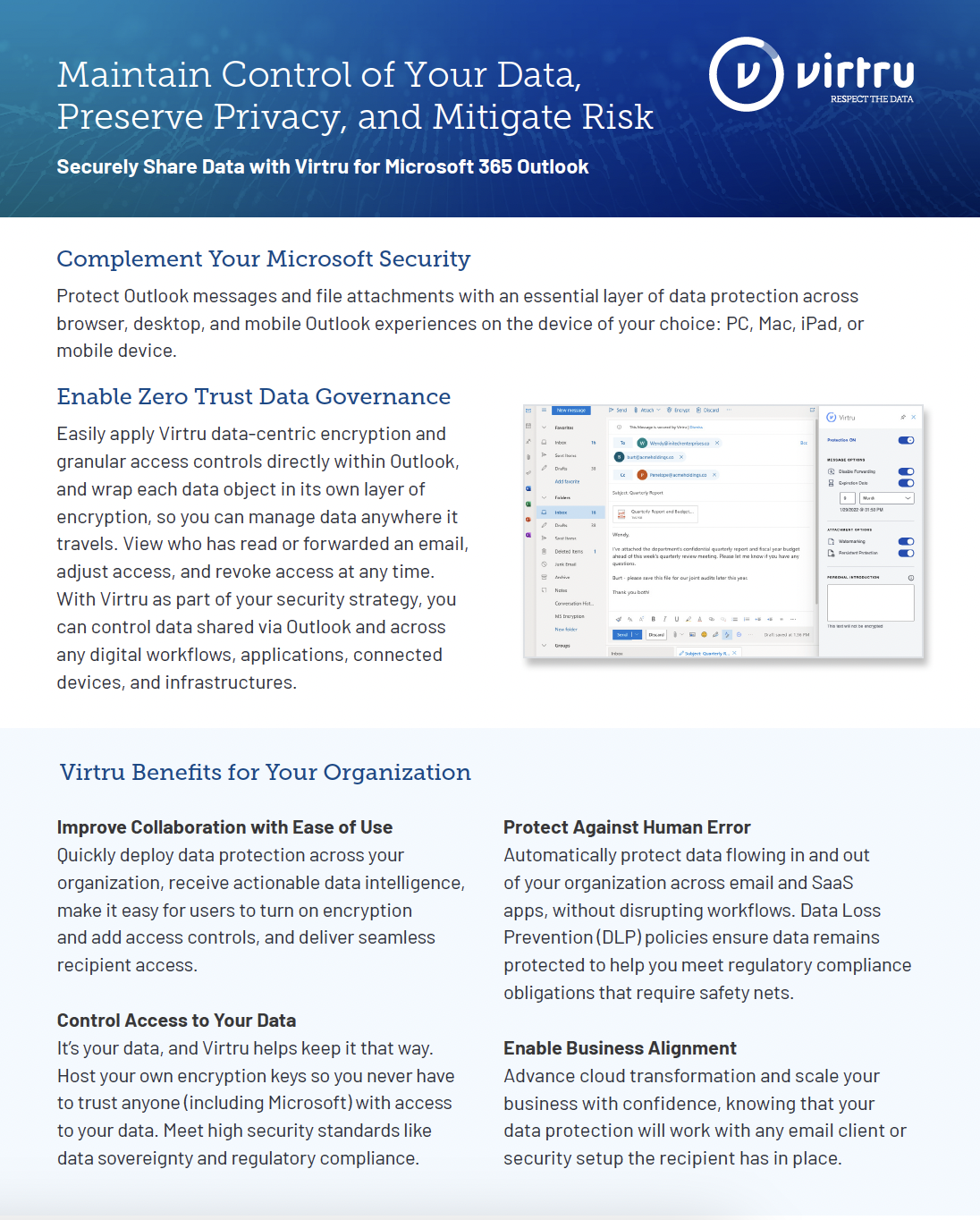Virtru Data Protection for Microsoft 365 Outlook-ScreenShot