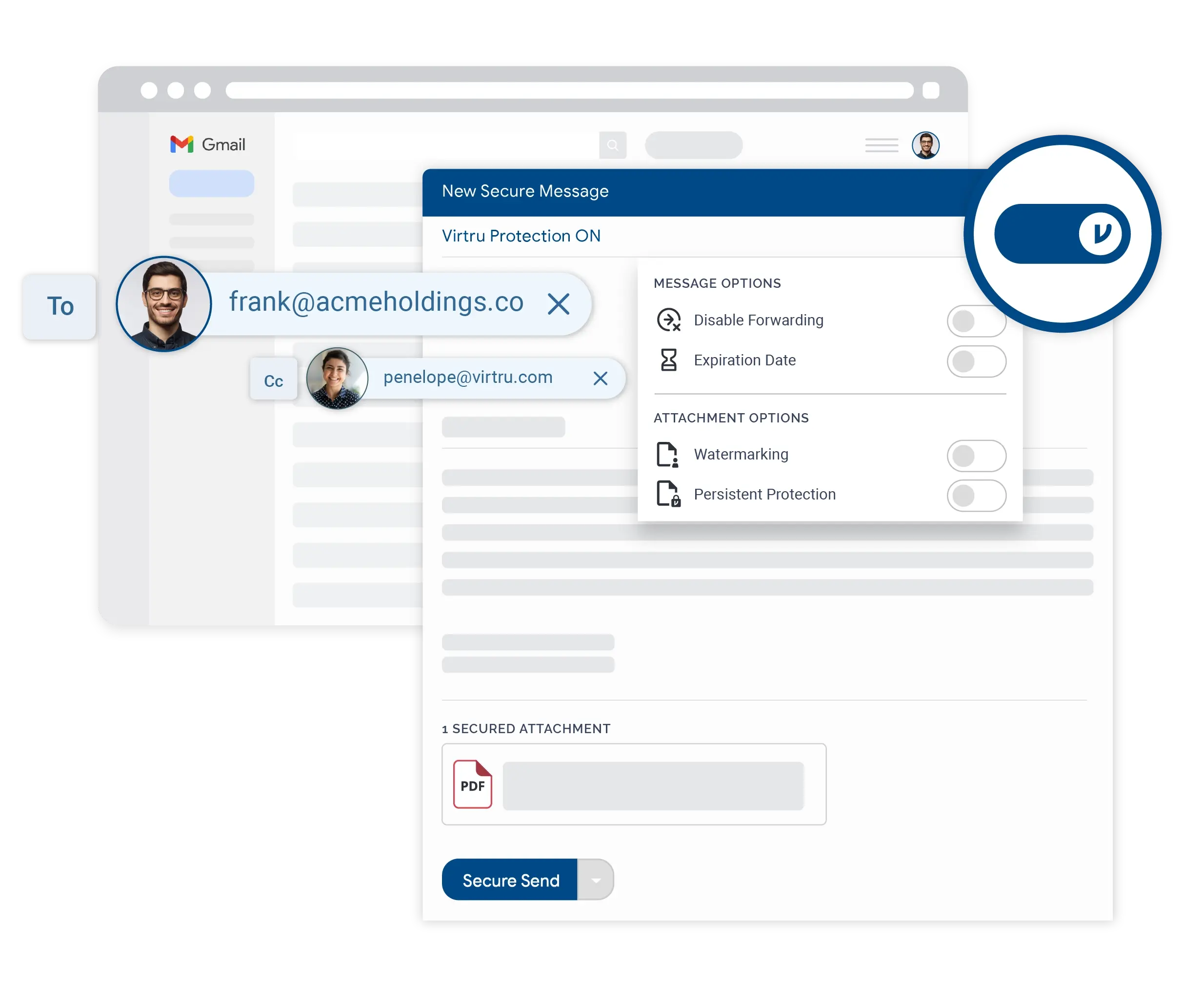 Virtu interface for Gmail