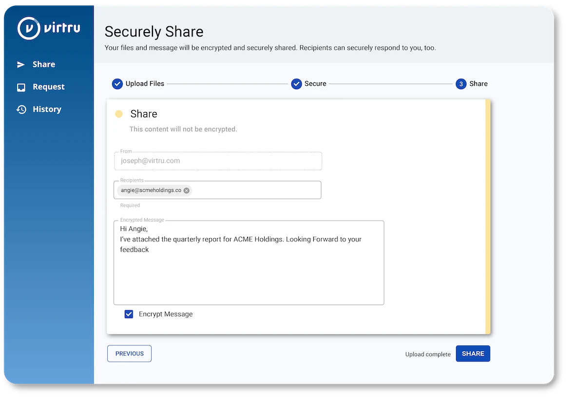 Secure Share UI