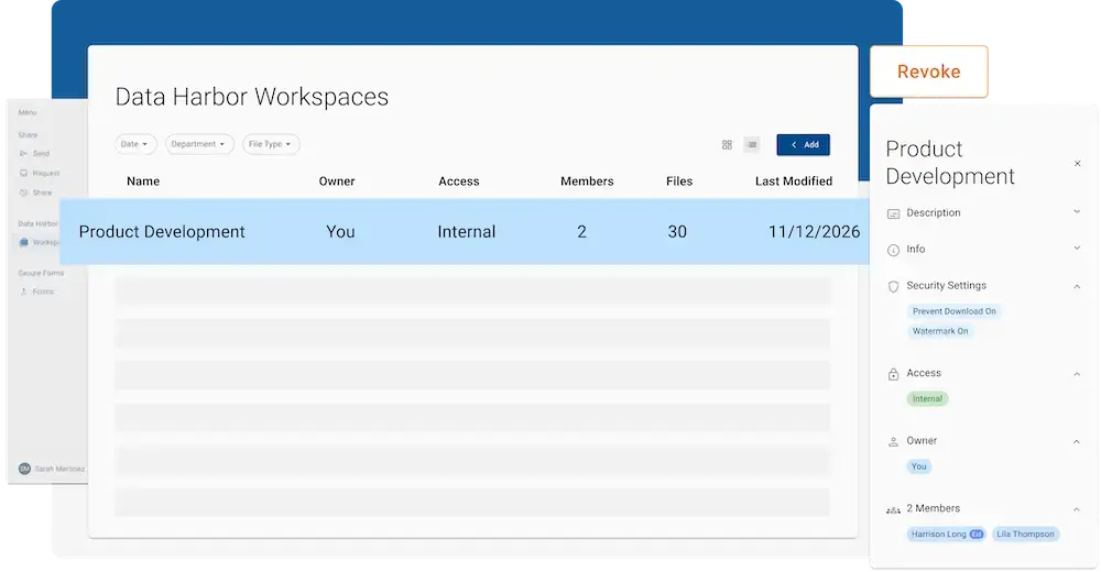 Data Harbor Workspaces UI