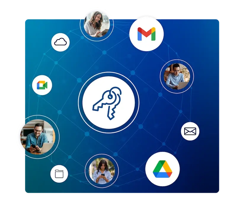 Virtru Private Keystore Graphic, showing all of the apps it integrates with. 