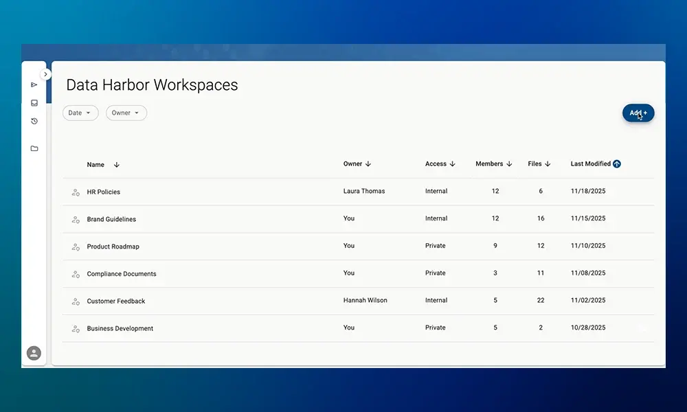 Data Harbor Workspaces