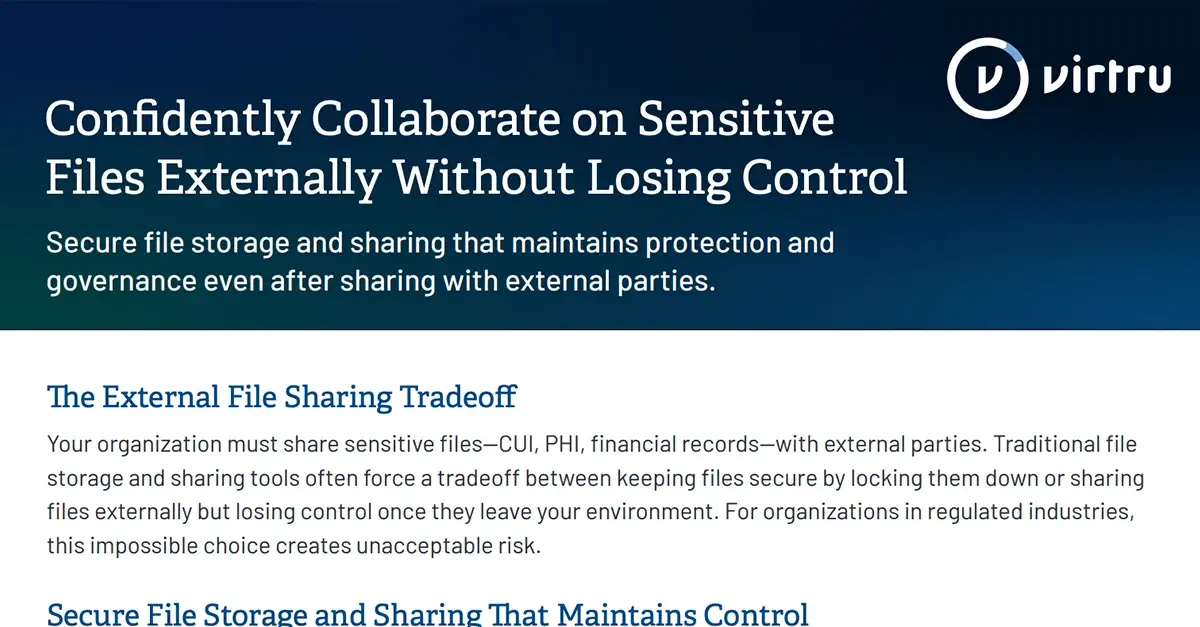 virtru secure share enclave datasheet preview
